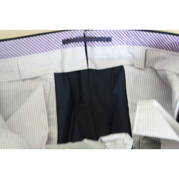 Jack Victor 1913 Luxury Collection Loro Piania 130s Wool Flat Front Navy - Picture 4 of 9